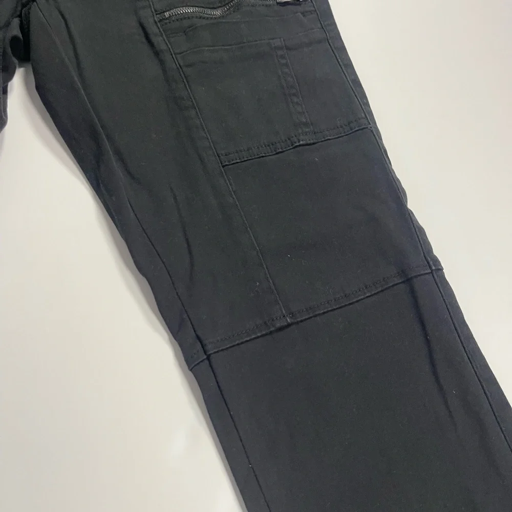 UnionBay Cargo Pants Womens Juniors Size 3 Blaire Black Tapered Leg Zip Pockets - Picture 5 of 16